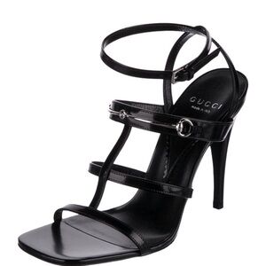 NWT Gucci Black Strappy High Heel Sandals US 7 EU 37